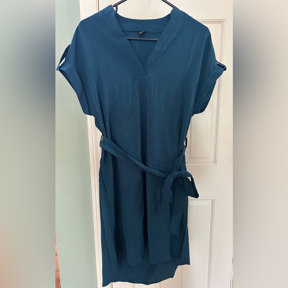 NWT Women’s Small SHEIN Deep Teal Blue V-Neck Dress/ Swim Coverup